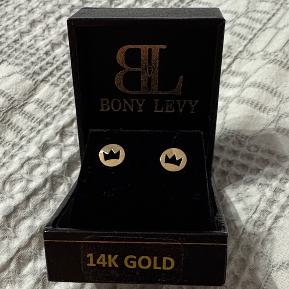 Bony Levy 14K Gold Crown Stud Earrings